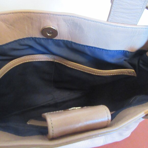 Original Cole Haan Honey Beige Genuine Leather Satchel Bag - Picture 8 of 9